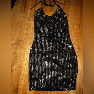 Black & Gold Clubbing Dress - S